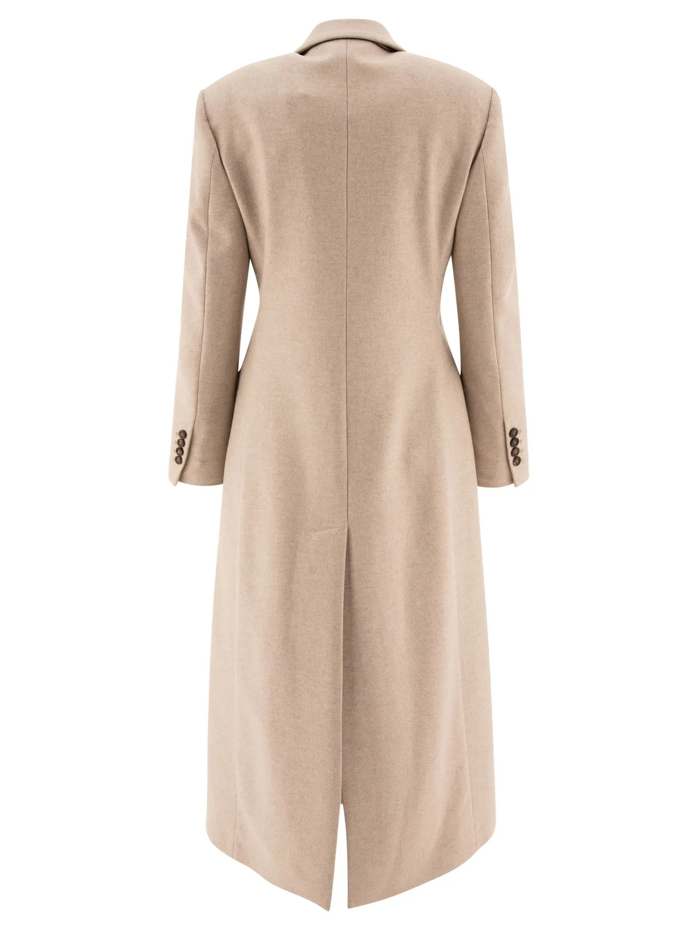 LIGHTWEIGHT WOOL CLOTH COAT WITH MONILI