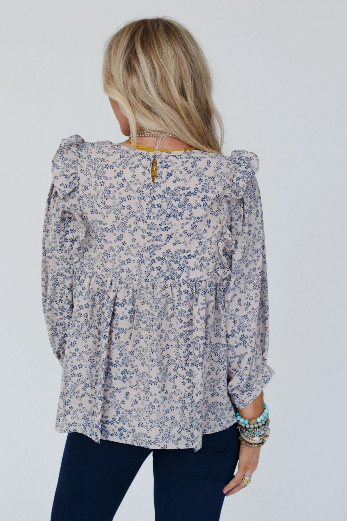 Lilac Love Floral Top - Blue Multi