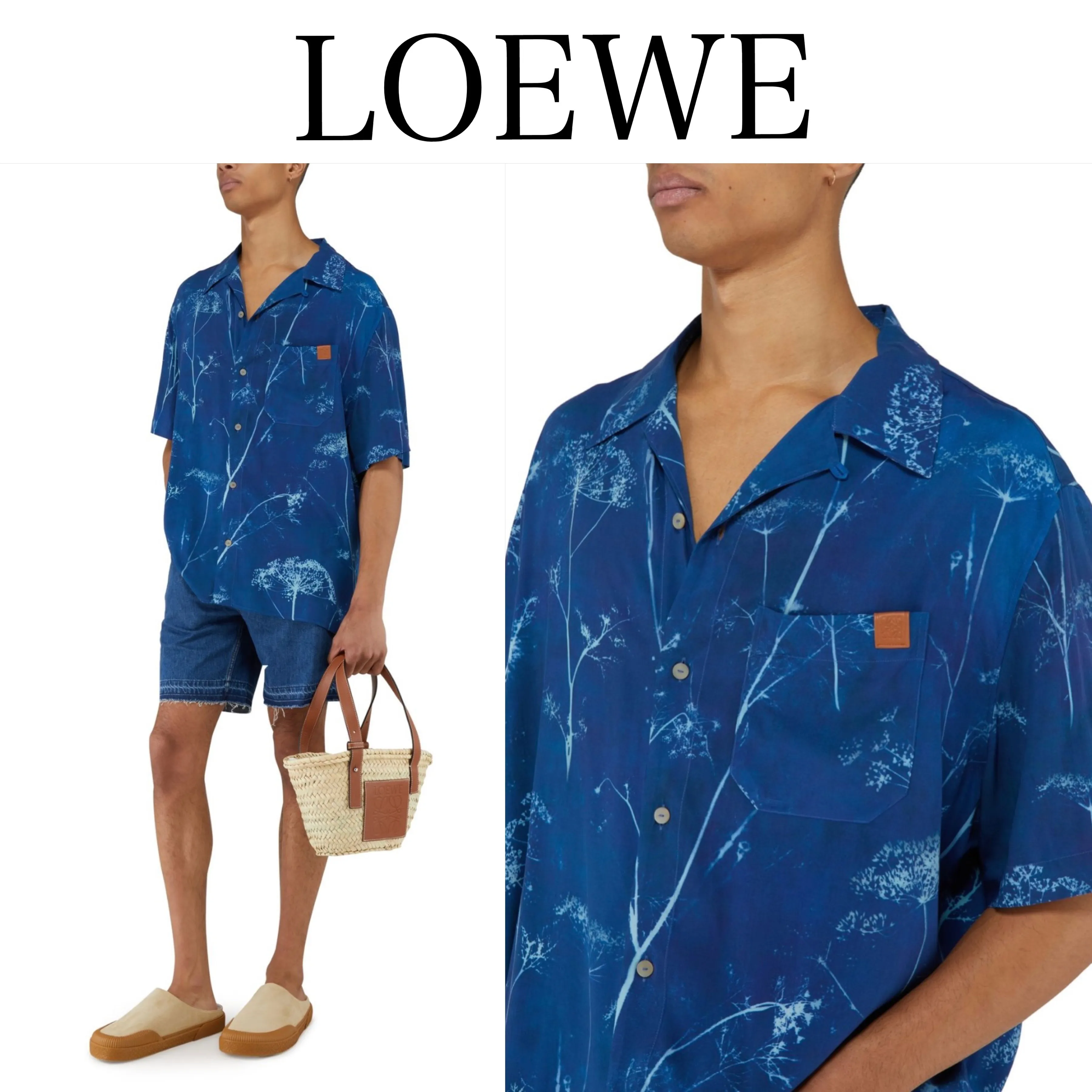 LOEWE  |Short Sleeves Logo Luxury Shirts