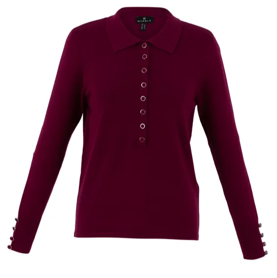 Long Sleeve Knit Polo