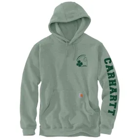 Loose Fit Midweight Hooded Shamrock Graphic Sweatshirt