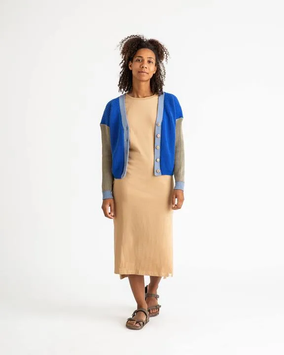 MATONA Cardigan Color Block Cobalt Blue