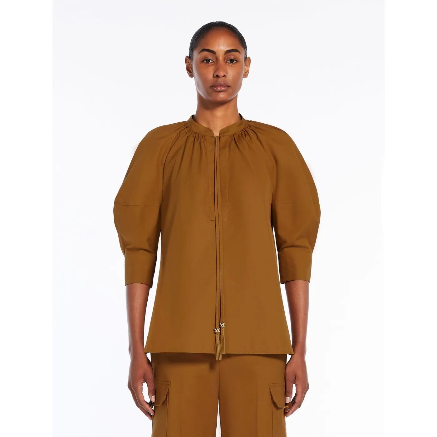 MaxMara  |Cotton shirt with balloon sleeves