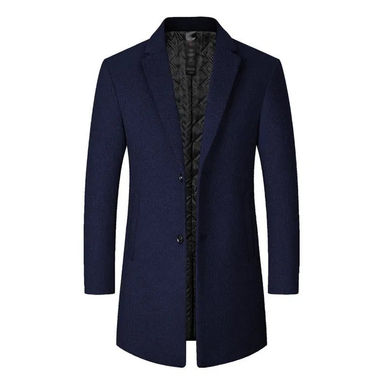 Men's Solid Color Lapel Thickened Coat 26892747X