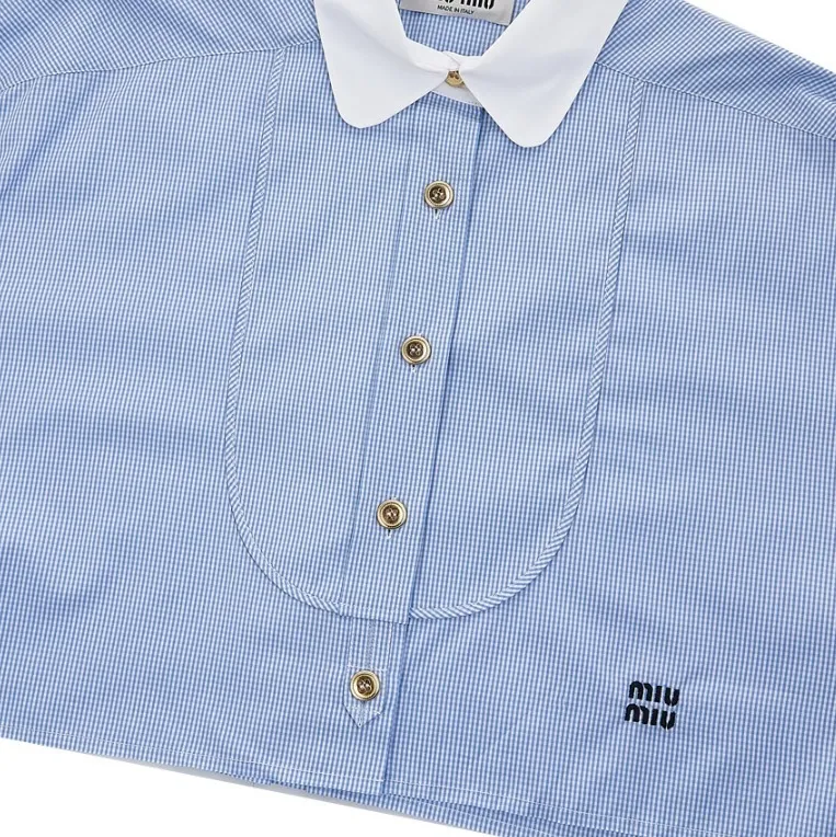 MiuMiu  |Casual Style Street Style Logo Shirts & Blouses