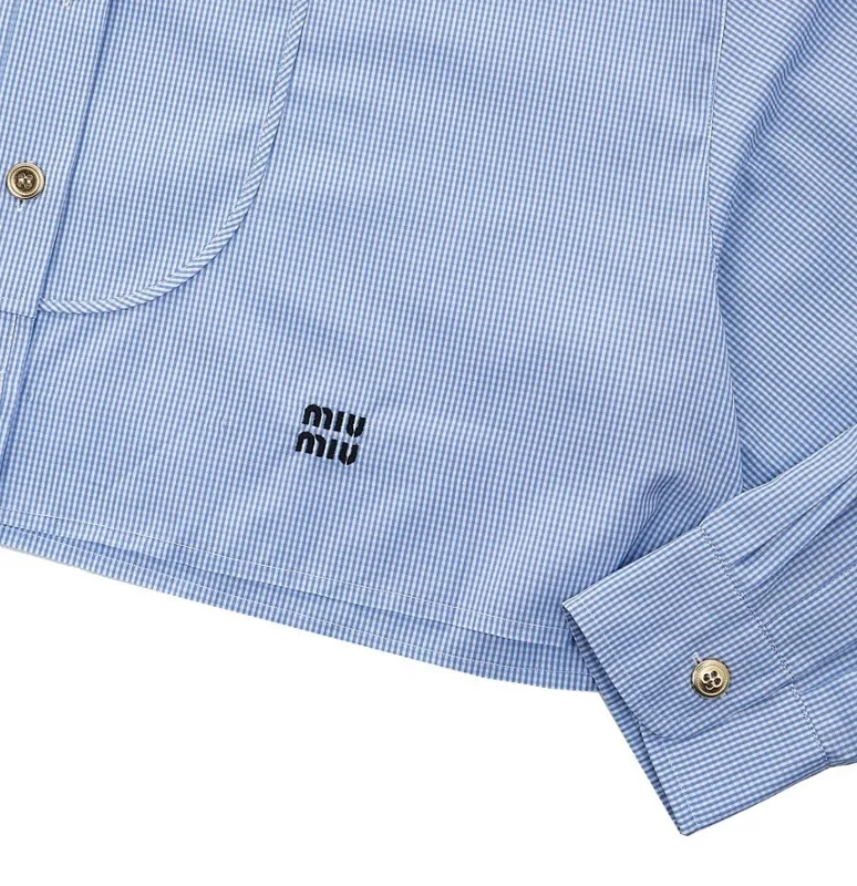 MiuMiu  |Casual Style Street Style Logo Shirts & Blouses