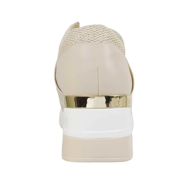 Mochi Women Beige Casual Sneakers