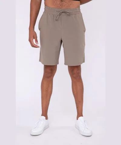 mono b Men's Drawstring Shorts With Pockets In Tan