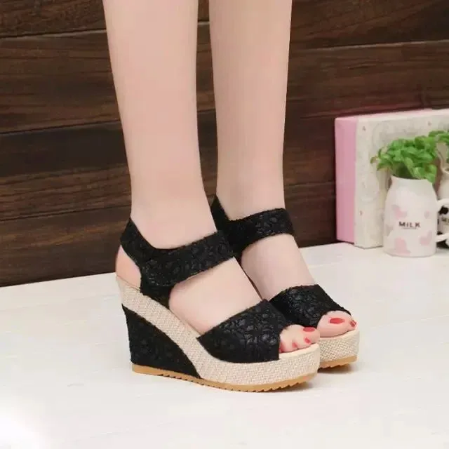 New High-Heeled Wedge Fish Mouth Toe Sandals