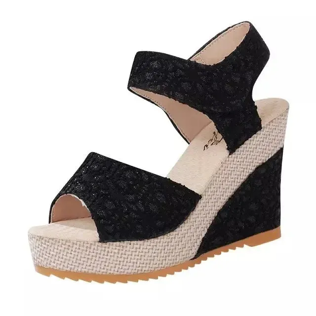 New High-Heeled Wedge Fish Mouth Toe Sandals