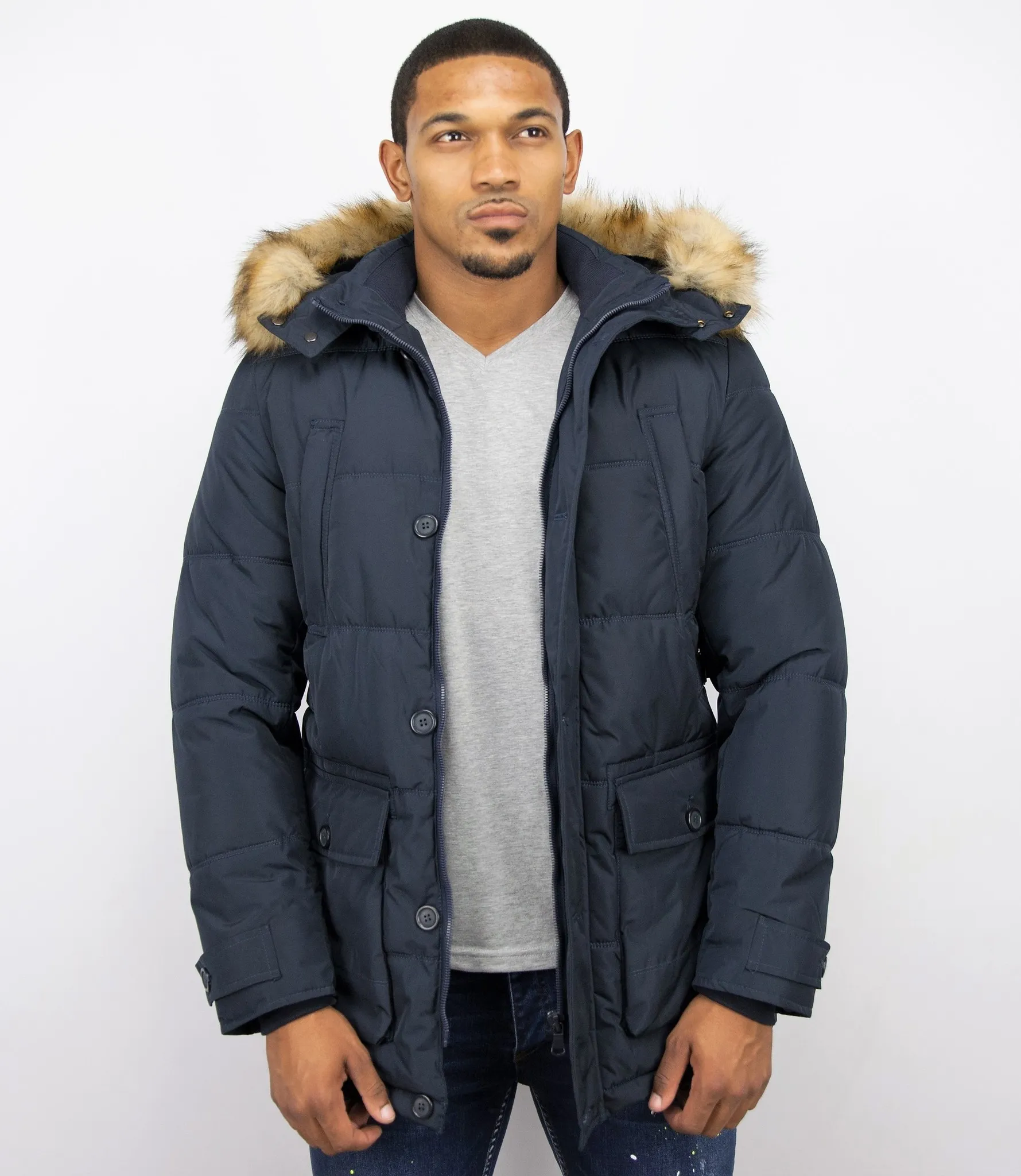 Online Winter Coat For Men Blue |