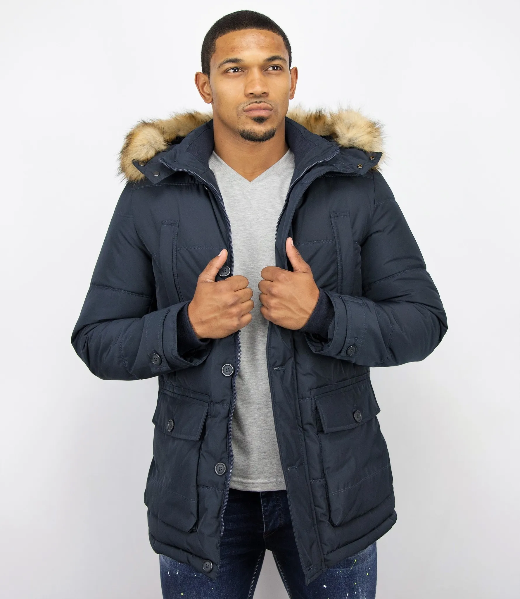 Online Winter Coat For Men Blue |