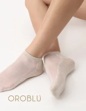 Oroblu Glowing Sneaker Socks Ecru