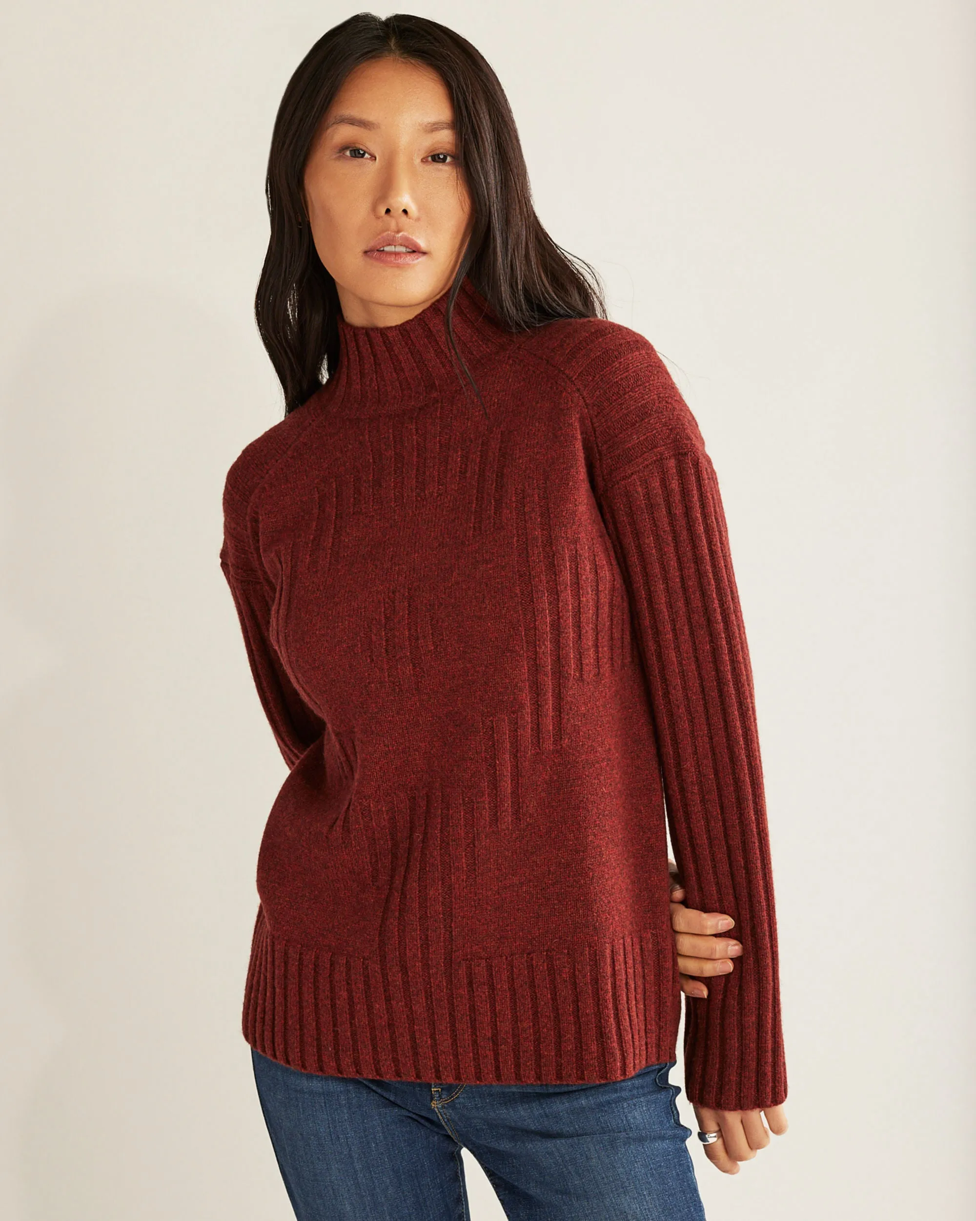 OVERIZED MOCK NECK PULLOVER - TC0027