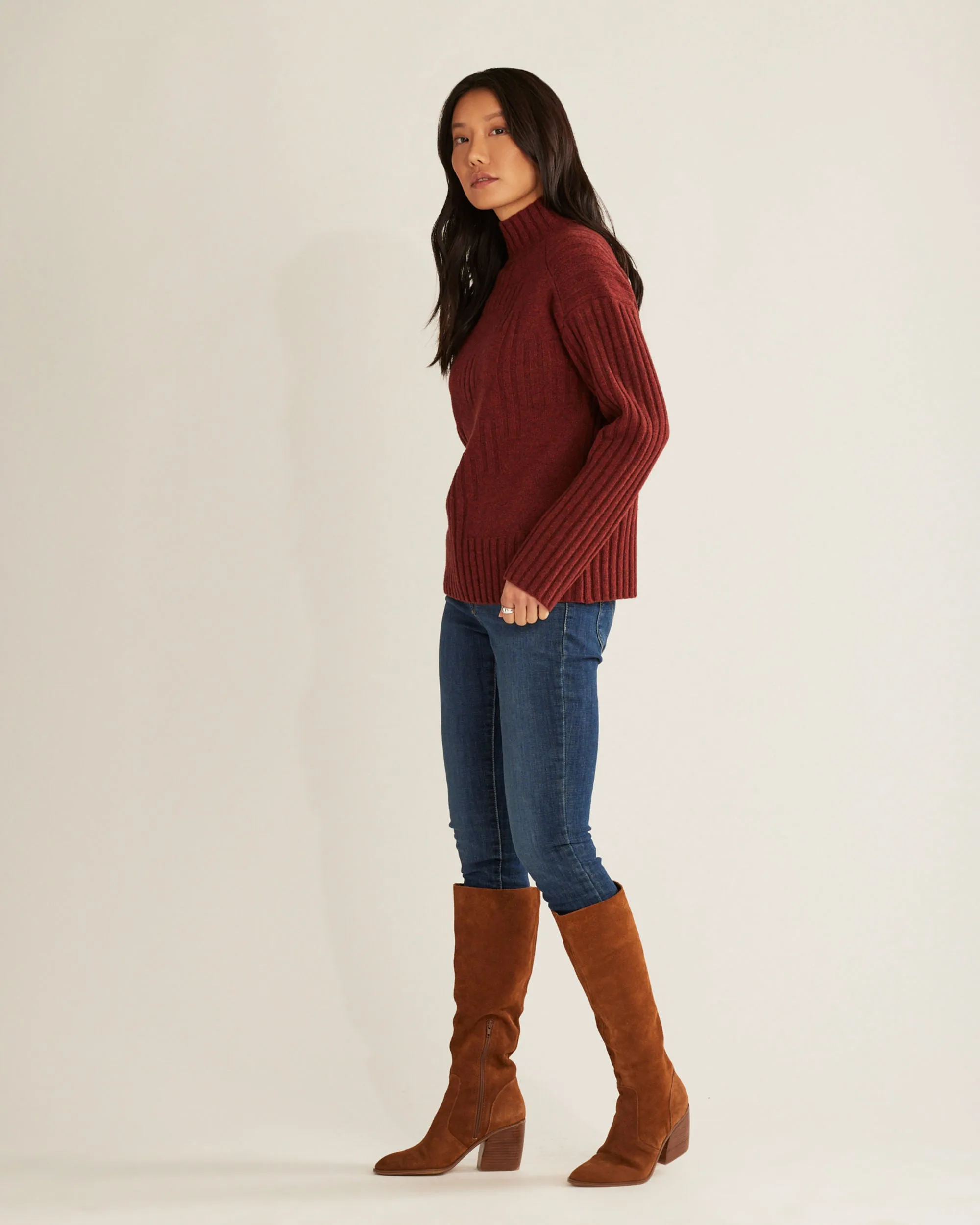 OVERIZED MOCK NECK PULLOVER - TC0027