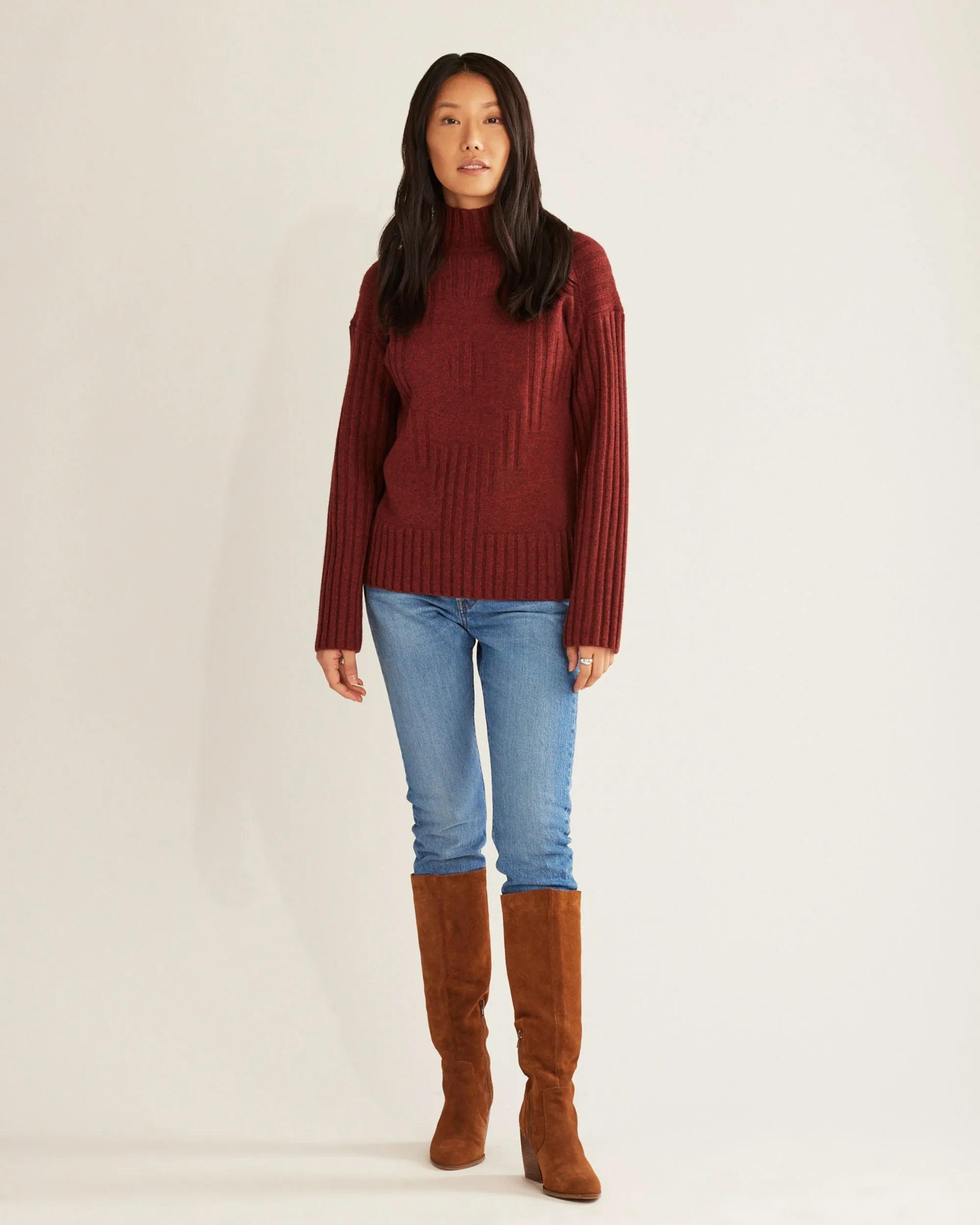 OVERIZED MOCK NECK PULLOVER - TC0027