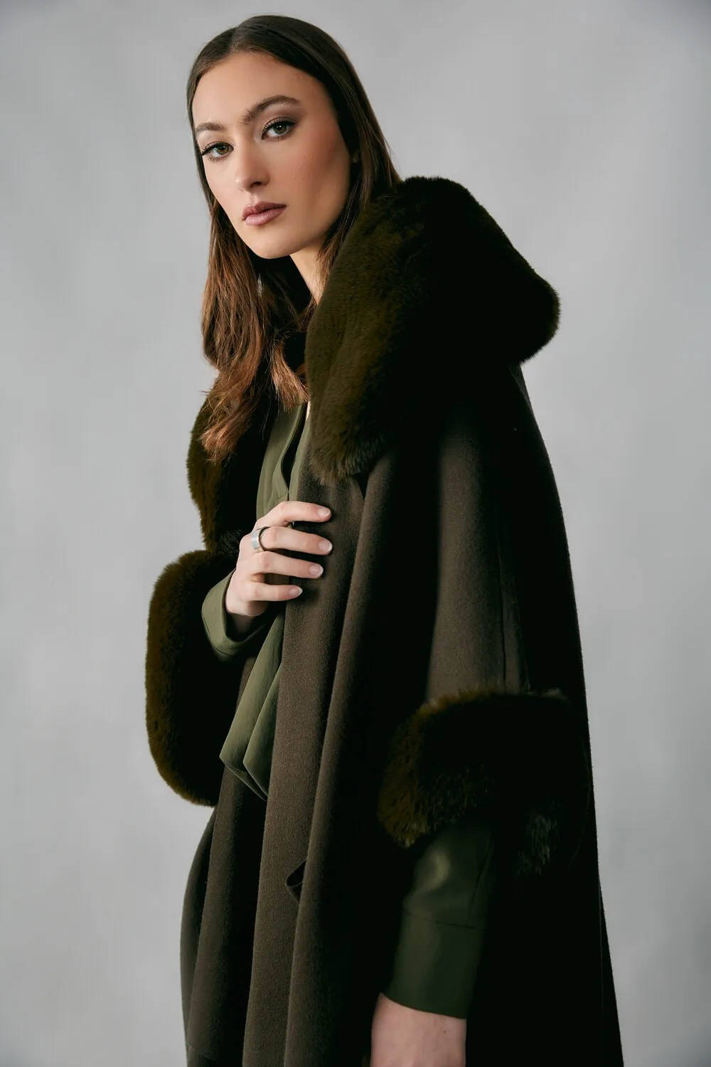 Oversized Shawl Collar Coat Style 243930