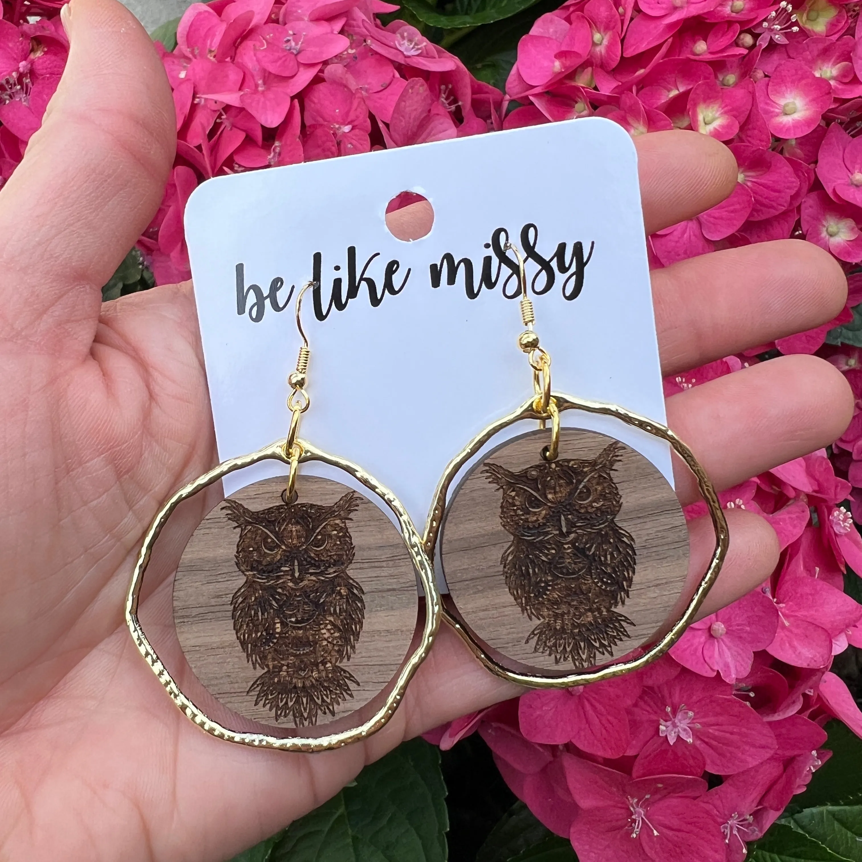 Owl Wooden Earrings