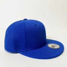 Plain Snapback 5 Panel Hat - Royal Blue