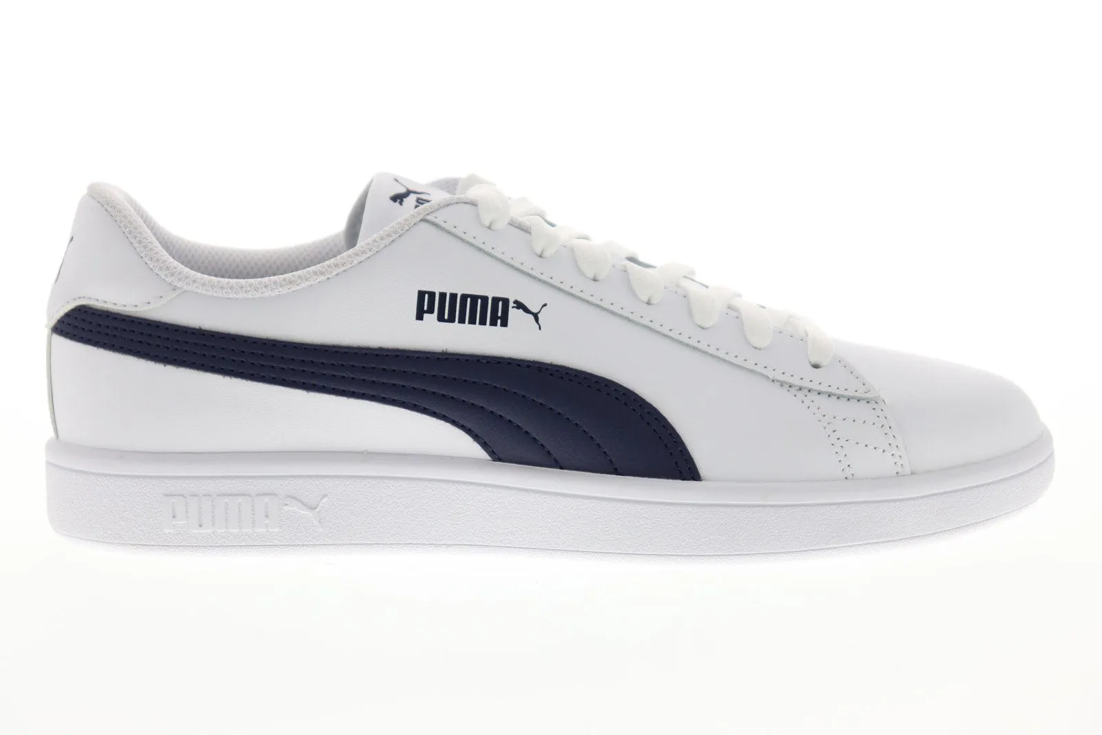 Puma Smash V2 L 36521502 Mens White Leather Low Top Lifestyle Sneakers Shoes