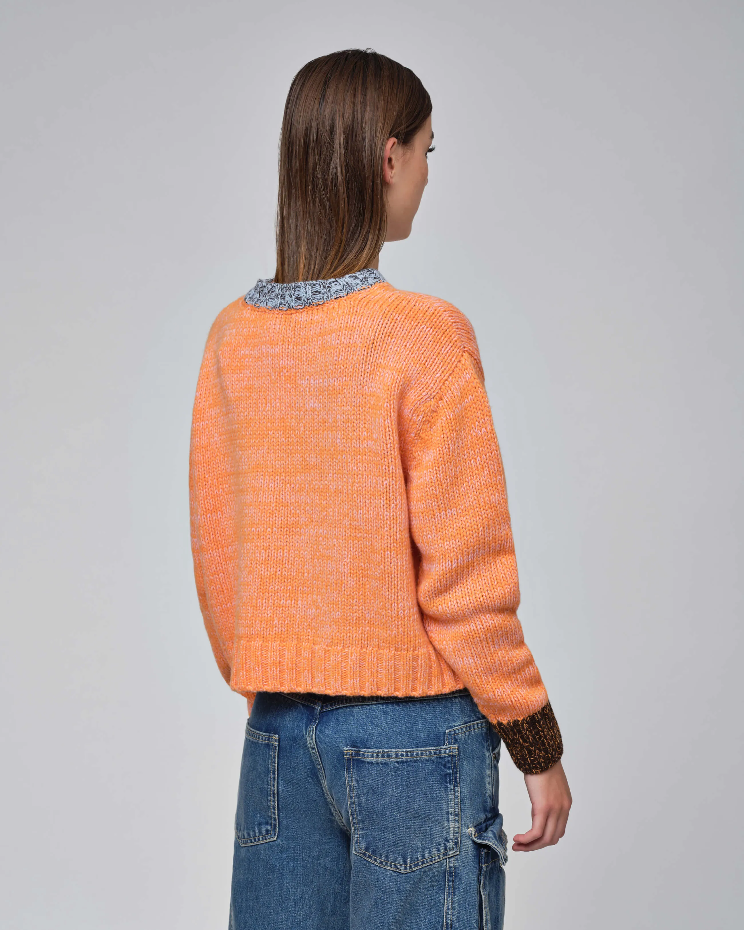  Relaxed Knit Sweater Orange - Rose 