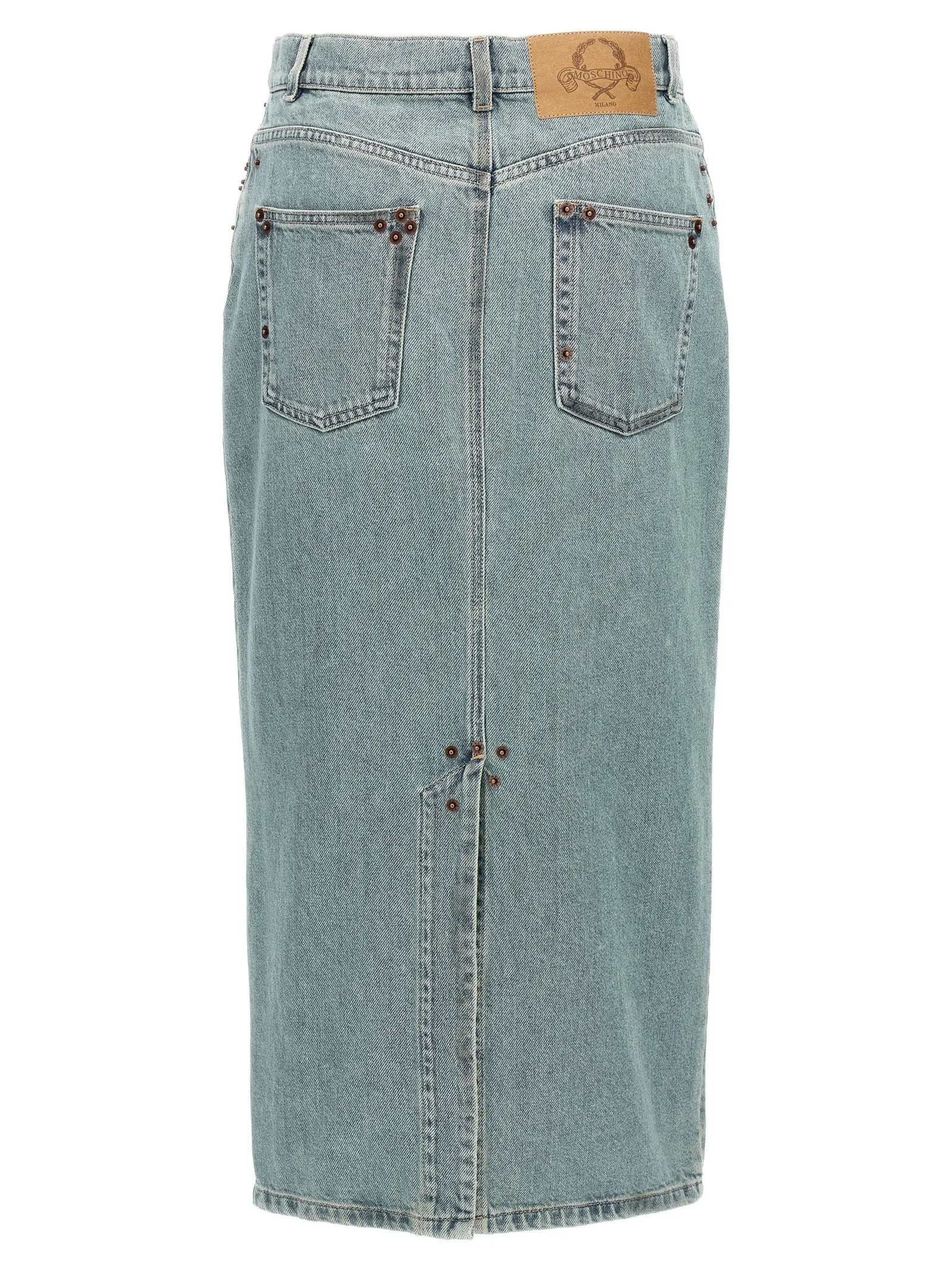 Rivets Denim Skirt Skirts Light Blue