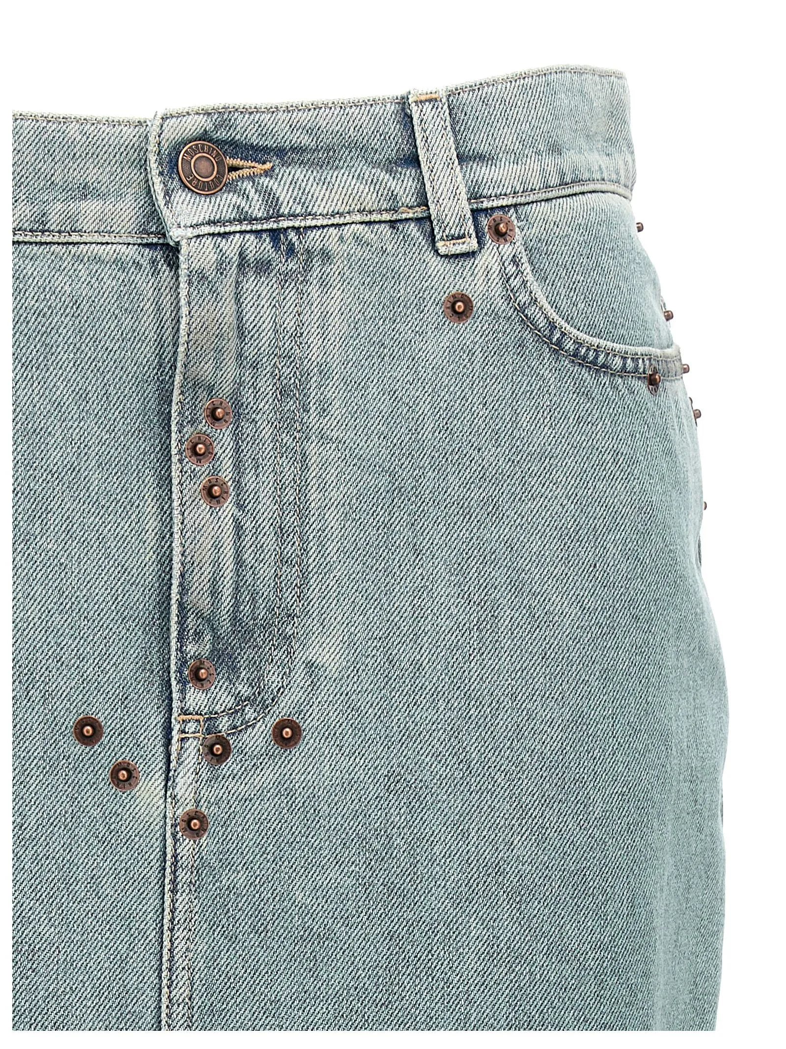 Rivets Denim Skirt Skirts Light Blue