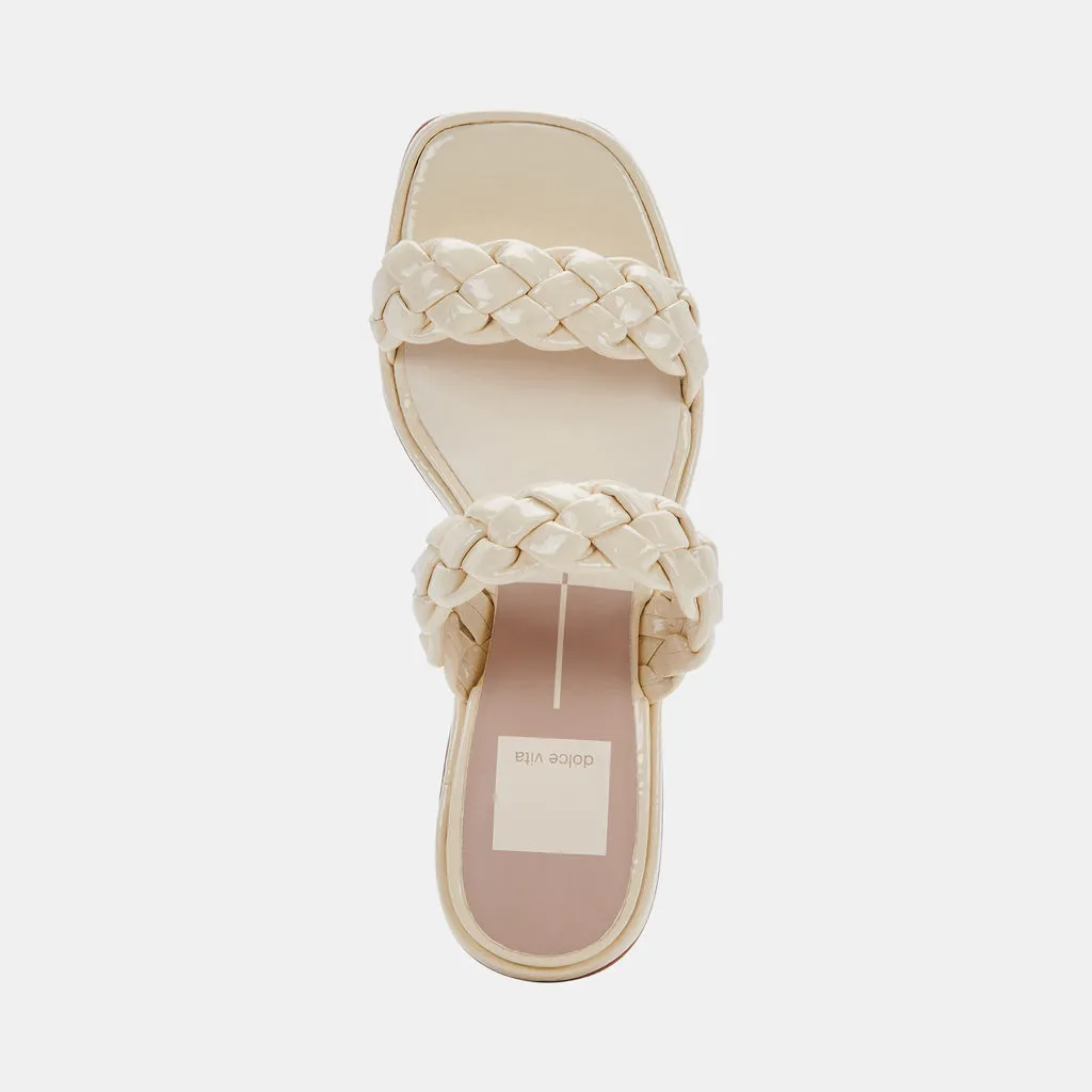 RONIN Sandals Bone Patent Stella | Braided Bone Patent Sandals– Dolce Vita 6814327439426