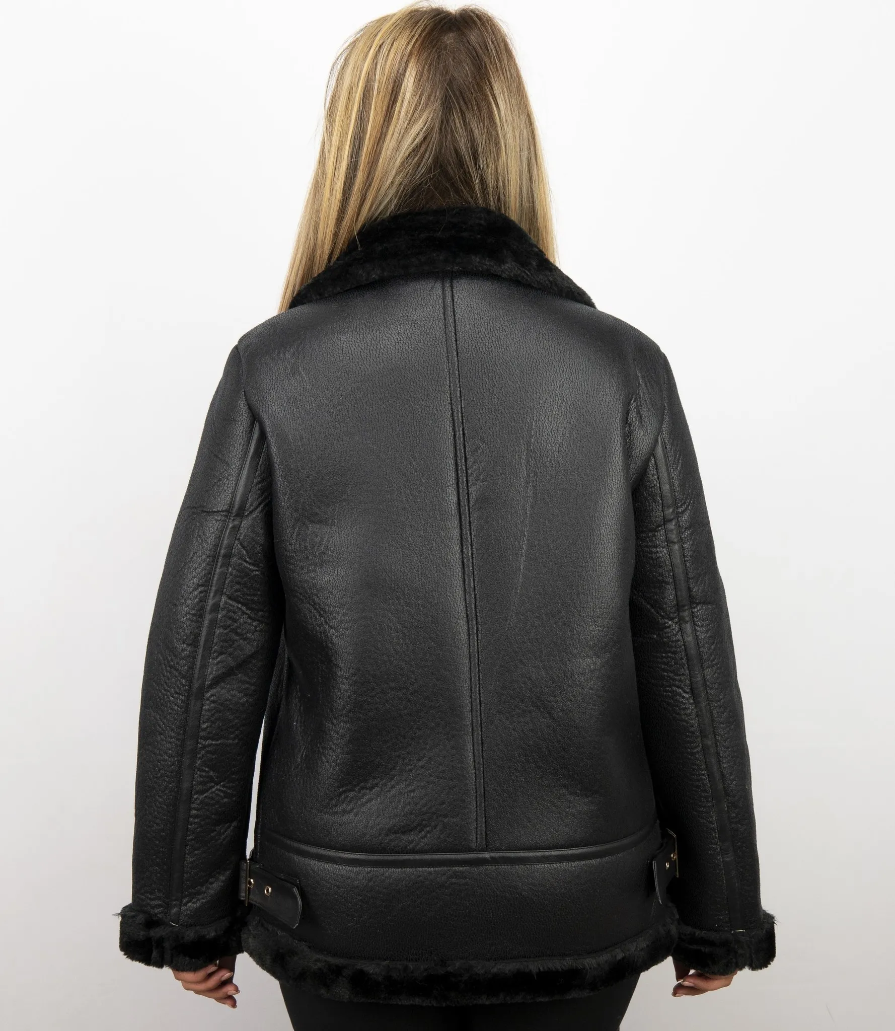 Shearling Lammy Coat For Ladies Black