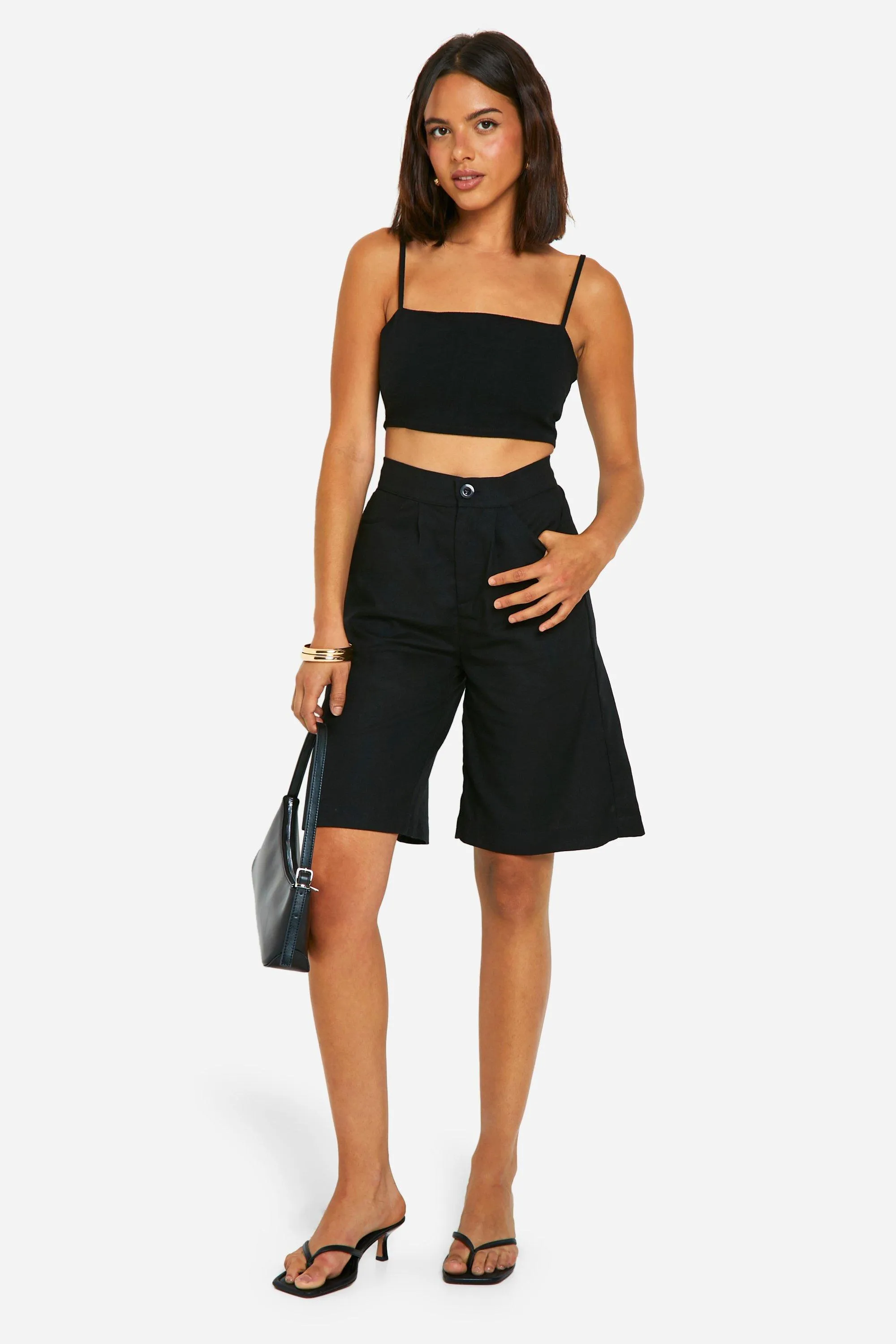 Shorts | Tailored Linen Midi Shorts | boohoo