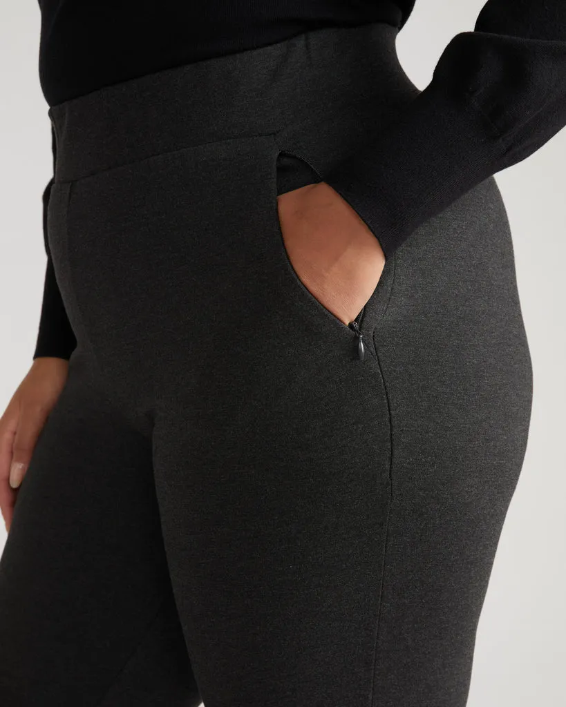 Smart Signature Ponte Pants Long - Charcoal