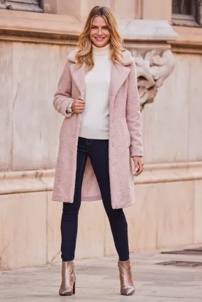 Soft Pink Super Cosy Borg Coat