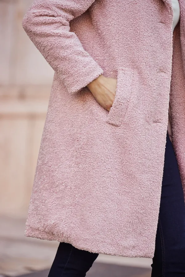 Soft Pink Super Cosy Borg Coat