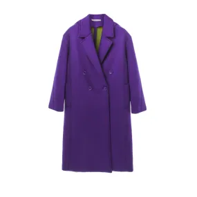 Souvenir Double-Breasted Purple Coat