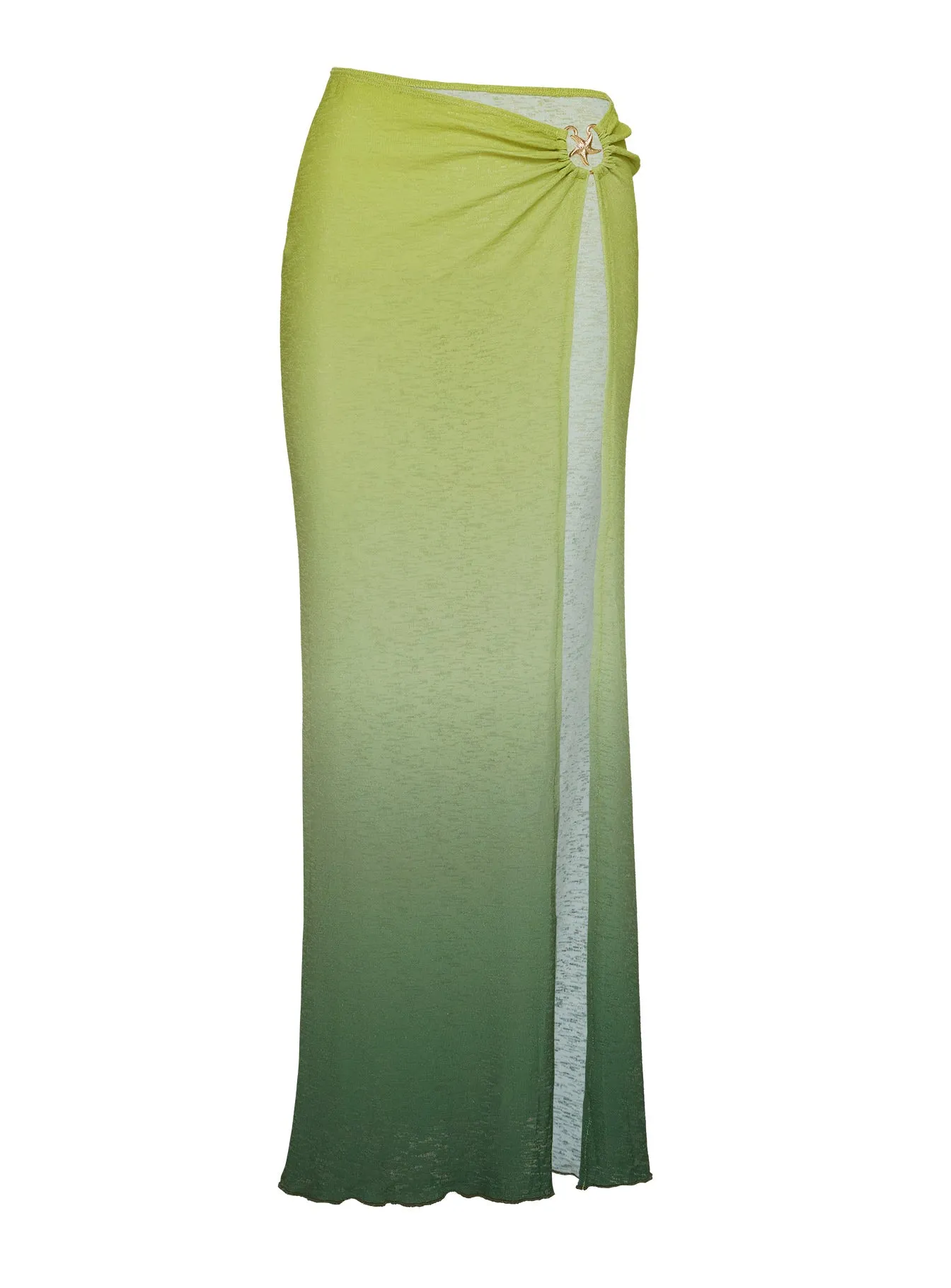 Star Girl Maxi Skirt Green Ombre