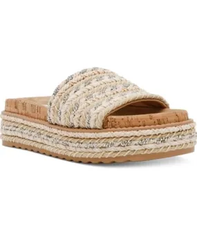 Steve Madden Women's Bellar Raffia Platform Footbed Slide Sandals