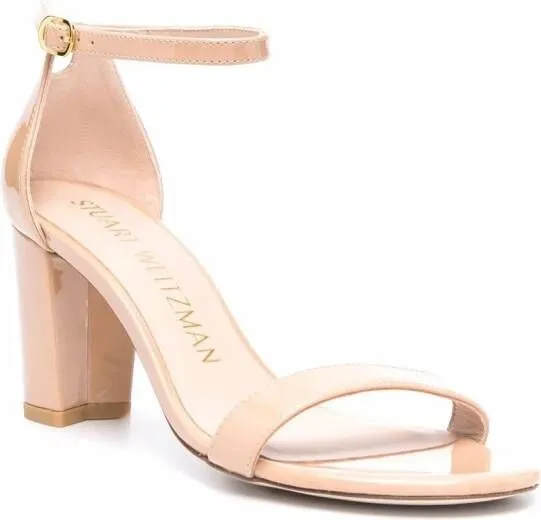 Stuart Weitzman NudistSong 80mm patent leather sandals Neutrals