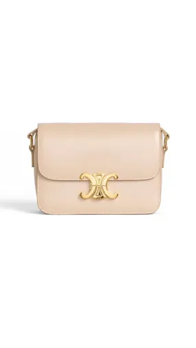 Teen Triomphe Bag in Shiny Calfskin - Nude