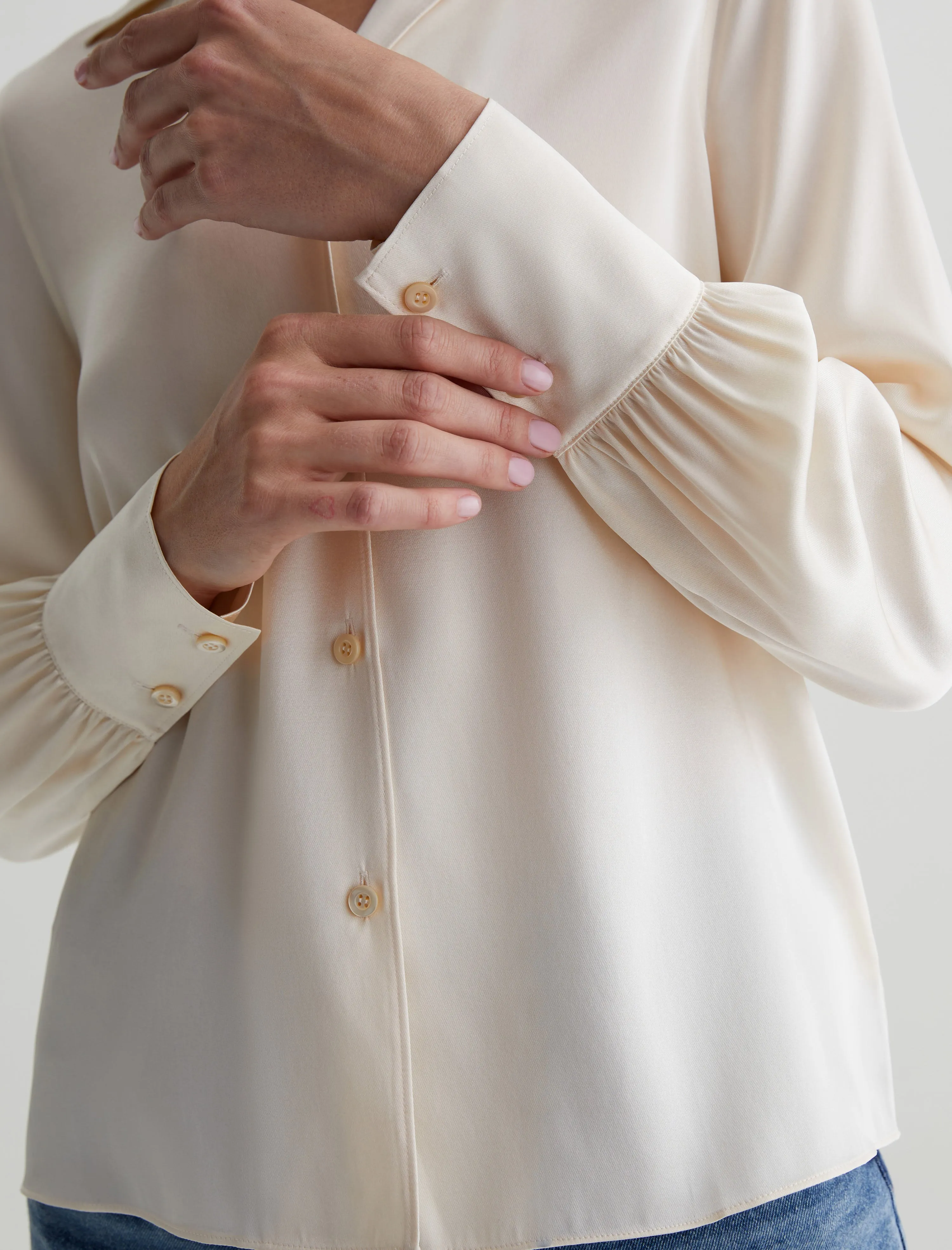     Valerie Blouse   Notched Collar Silk Blouse  