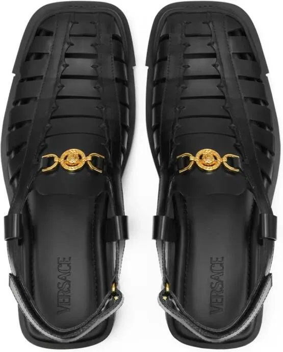 Versace Medusa '95 caged leather sandals Black