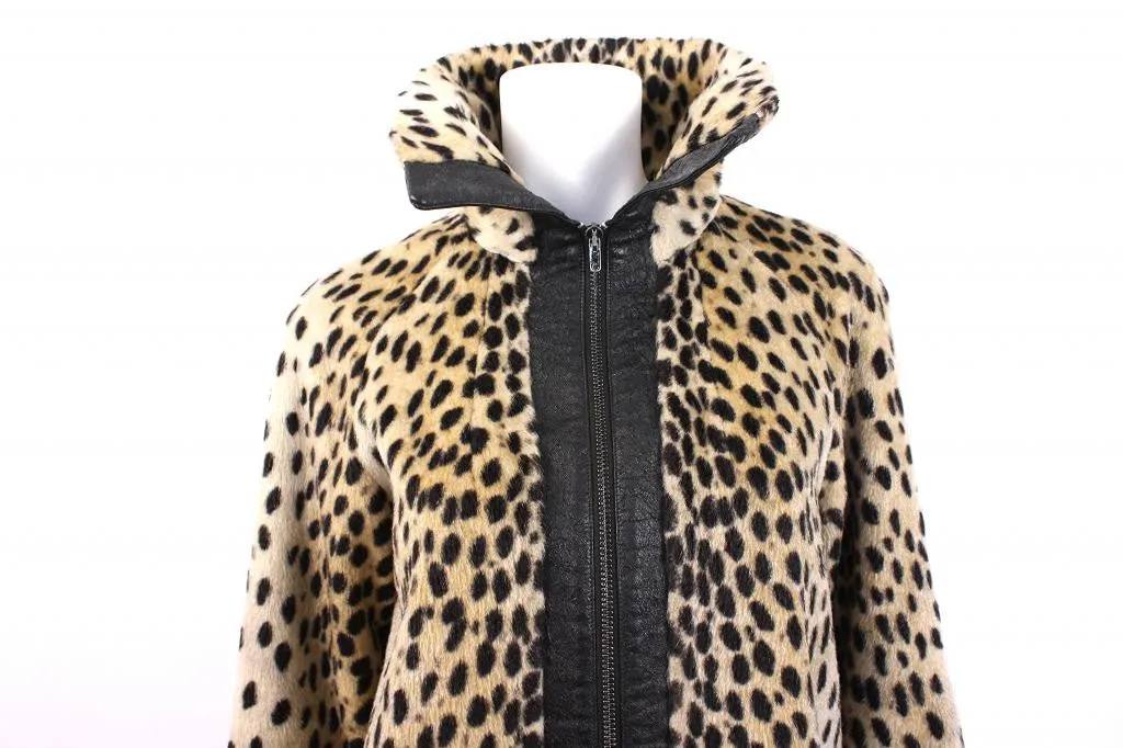 Vintage 60's SAFARI Faux Leopard Fur Coat