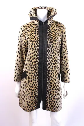 Vintage 60's SAFARI Faux Leopard Fur Coat