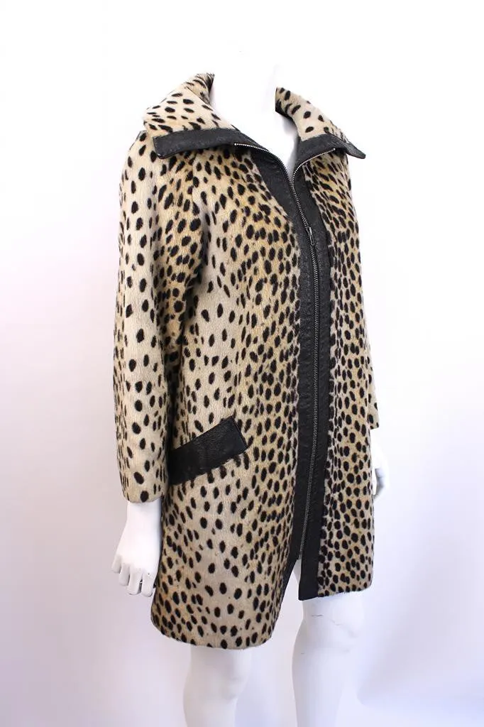 Vintage 60's SAFARI Faux Leopard Fur Coat