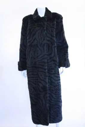 Vintage Zebra Print Rabbit Fur Coat