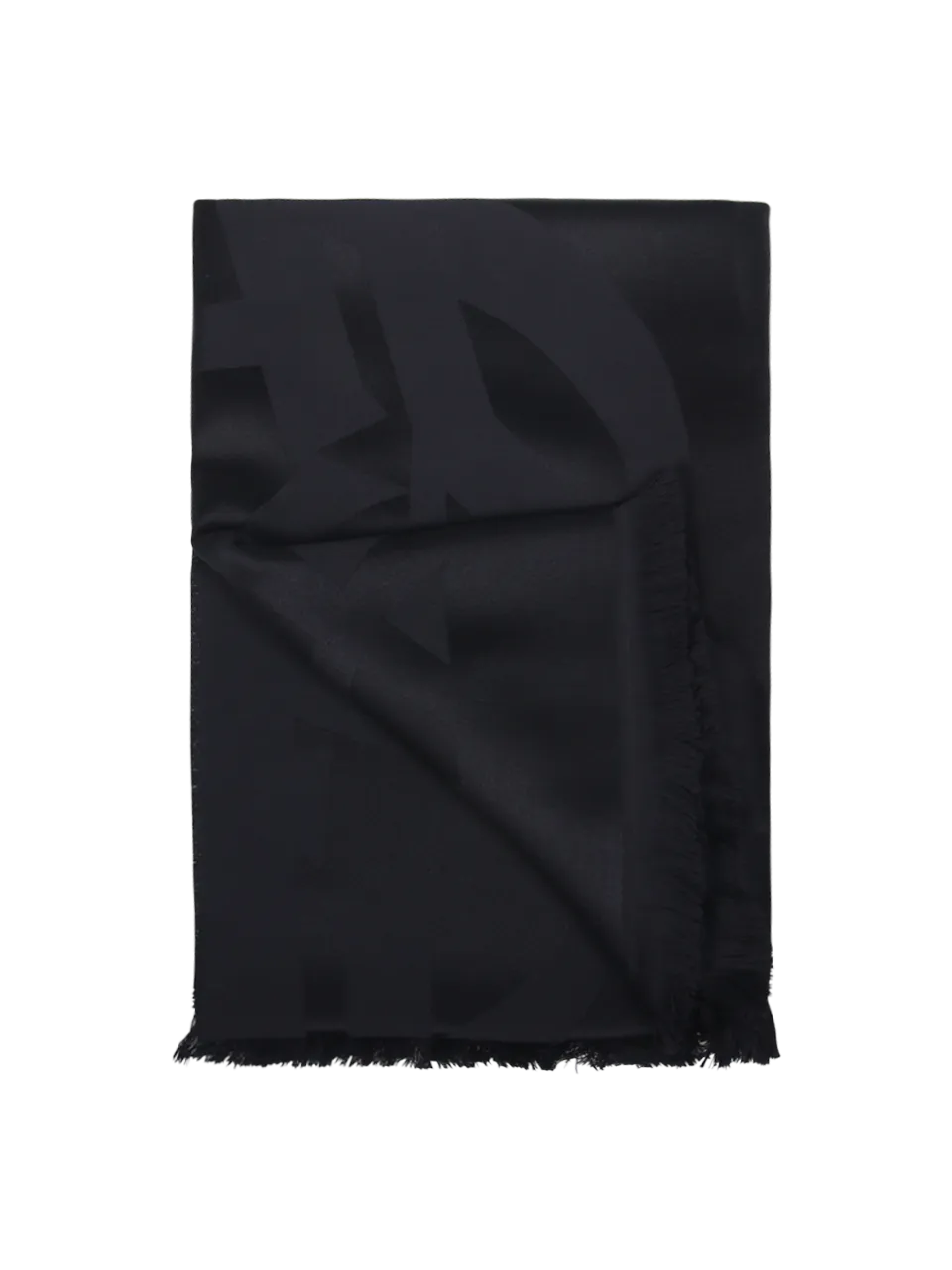 WOMAN SAINT LAURENT BLACK WOOL MONOGRAM SCARF