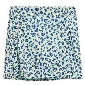 Womens Amelie TX Jersey Printed Mid Skirt Leopard Aruba Blue - SS24