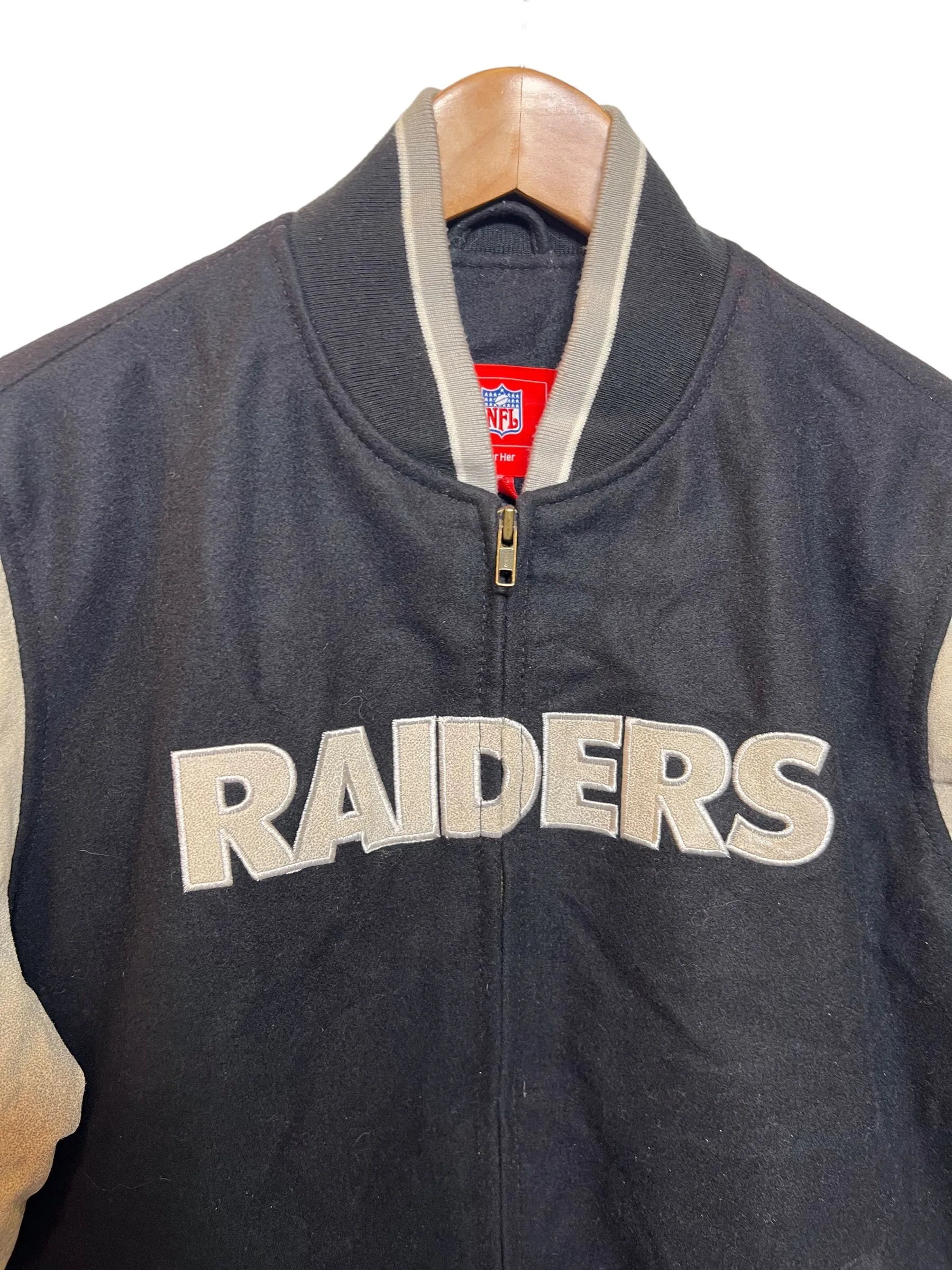 Women's Raiders Black Varsity Jacket (Size XL)