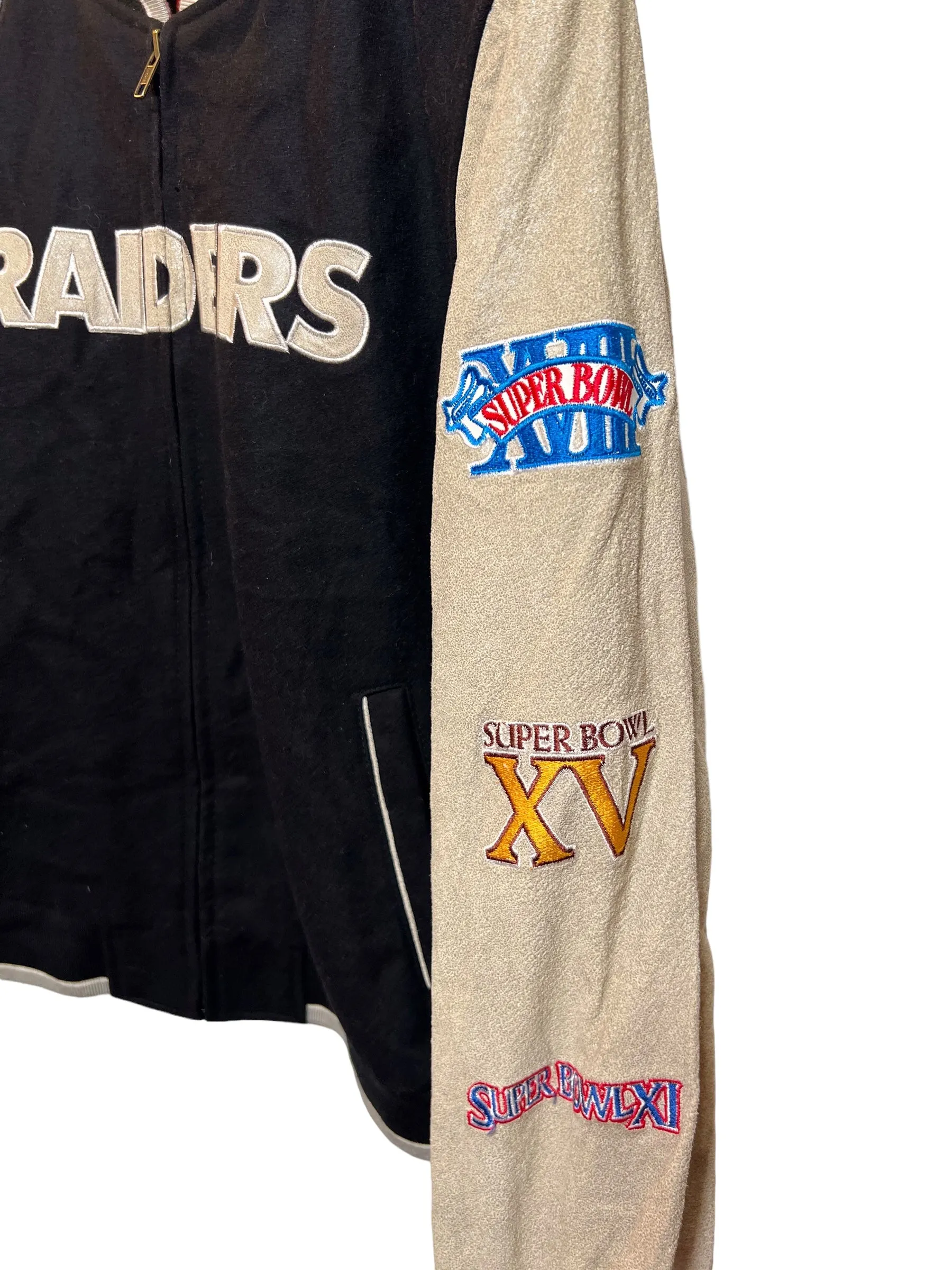 Women's Raiders Black Varsity Jacket (Size XL)