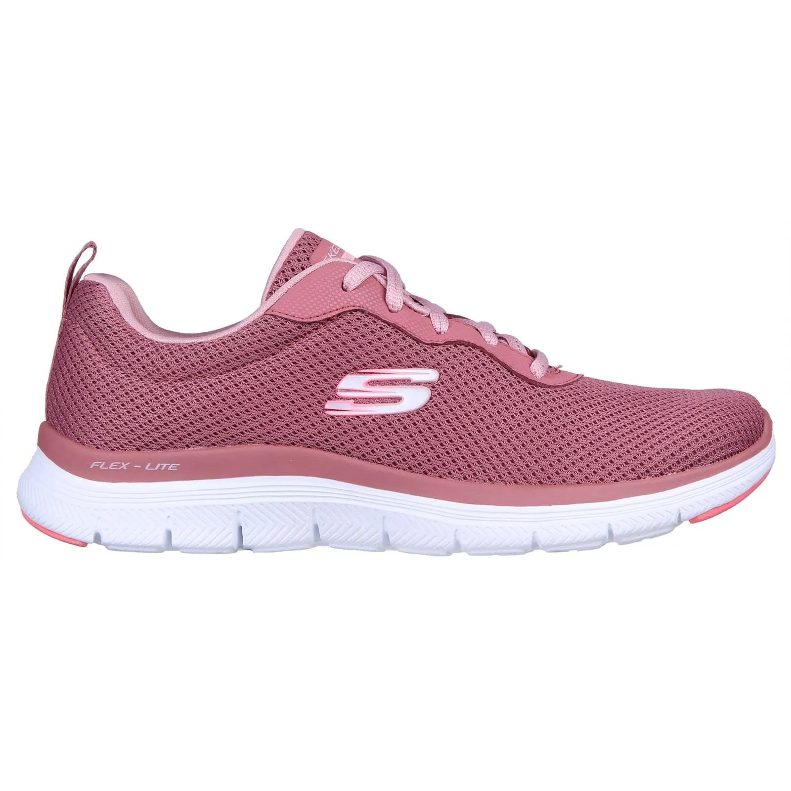 Women's Wide Fit Skechers 149303 Flex Appeal 4.0 Brilliant View Sneakers - Mauve